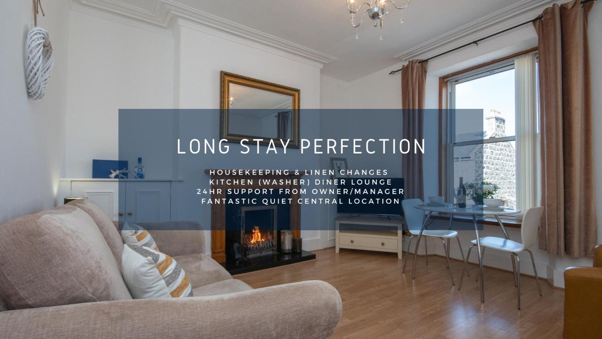 Dwellcome Home Ltd 1 Bed Apt, Half Mile To Union Street Yet Quiet, Free Parking, Fast Wifi, Ideal For Long Term Contractor, Etc Stays, Fully Equipped Kitchen, Regular Housekeeping Option - See Our Site For Assurance แอเบอร์ดีน ภายนอก รูปภาพ